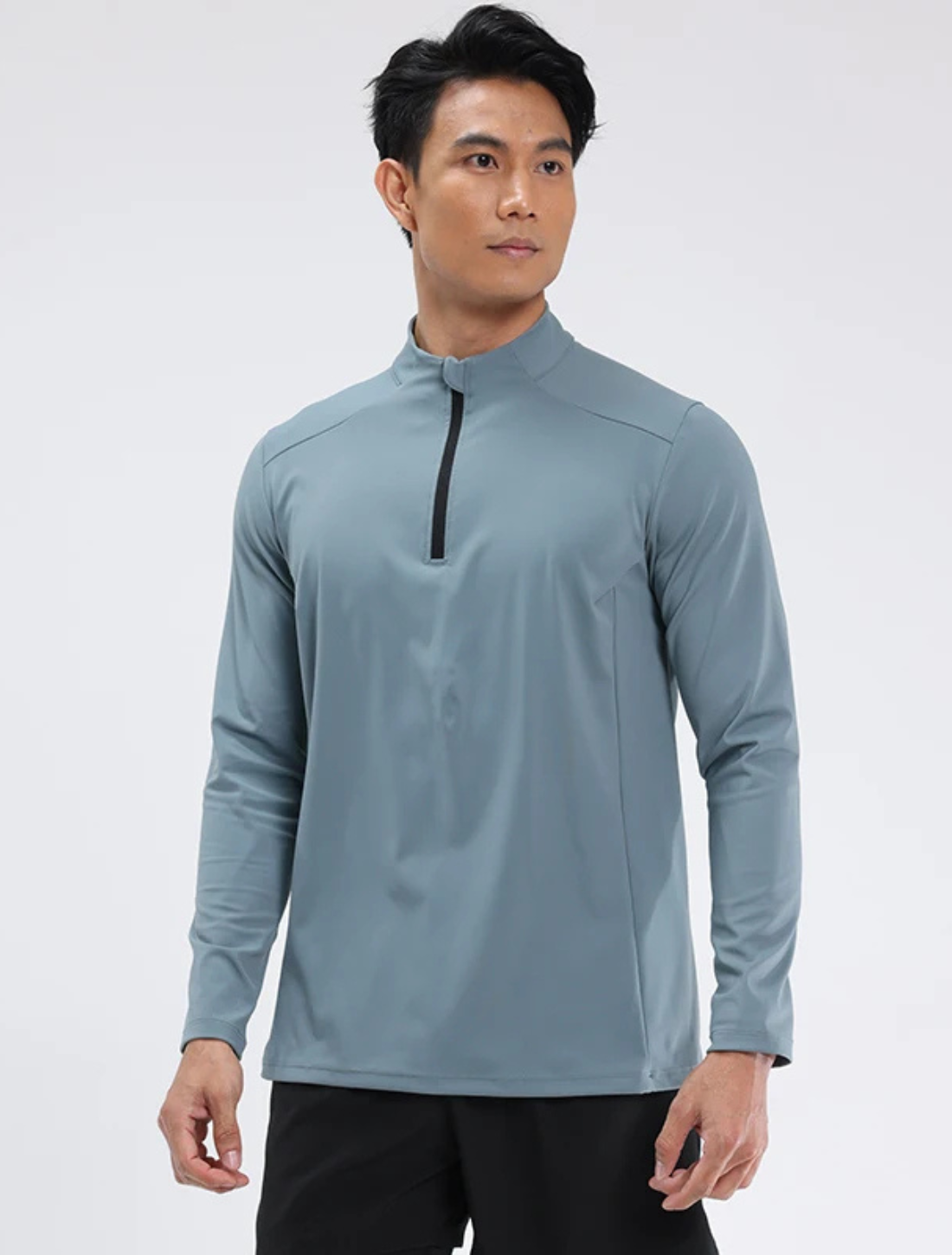 Camiseta Fitness Manga Longa com Zíper Easy