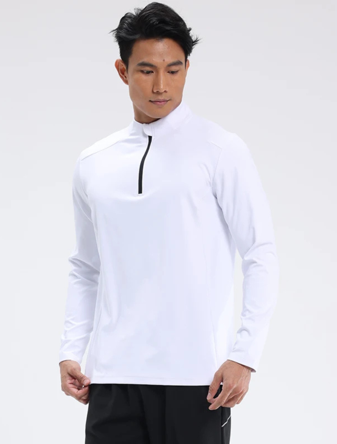 Camiseta Fitness Manga Longa com Zíper Easy