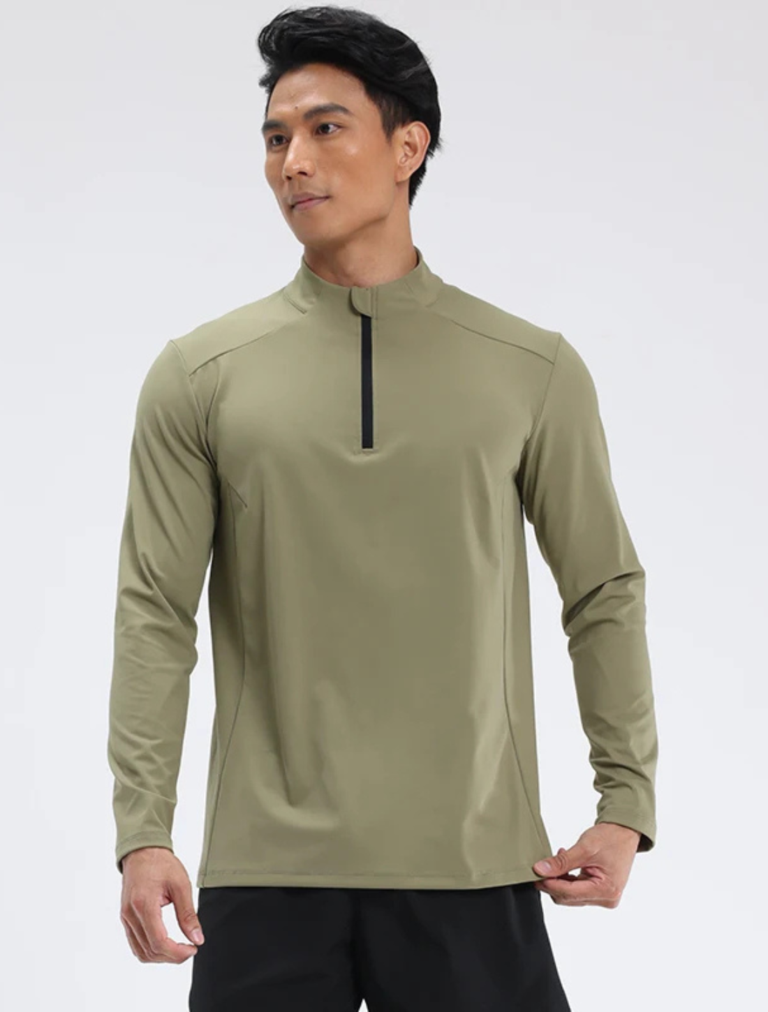 Camiseta Fitness Manga Longa com Zíper Easy