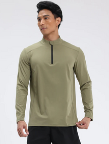 Camiseta Fitness Manga Longa com Zíper Easy