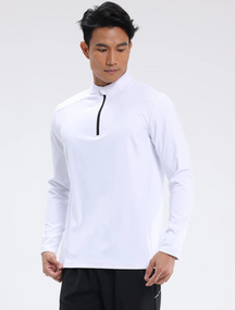 Camiseta Fitness Manga Longa com Zíper Easy